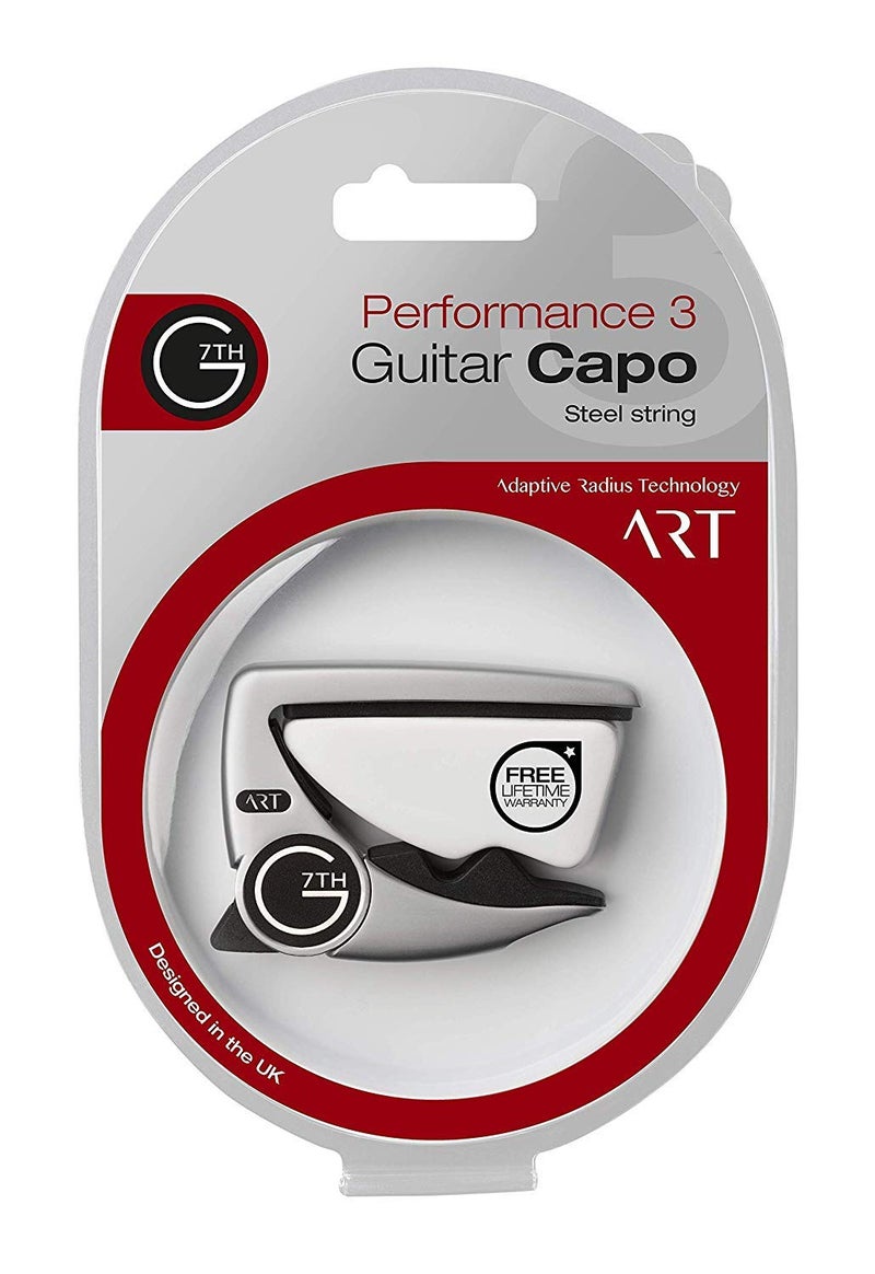 G7th Performance 3 ART Capo - 6 String, Silver - Bundled with Dunlop Pick Pack - Image 4